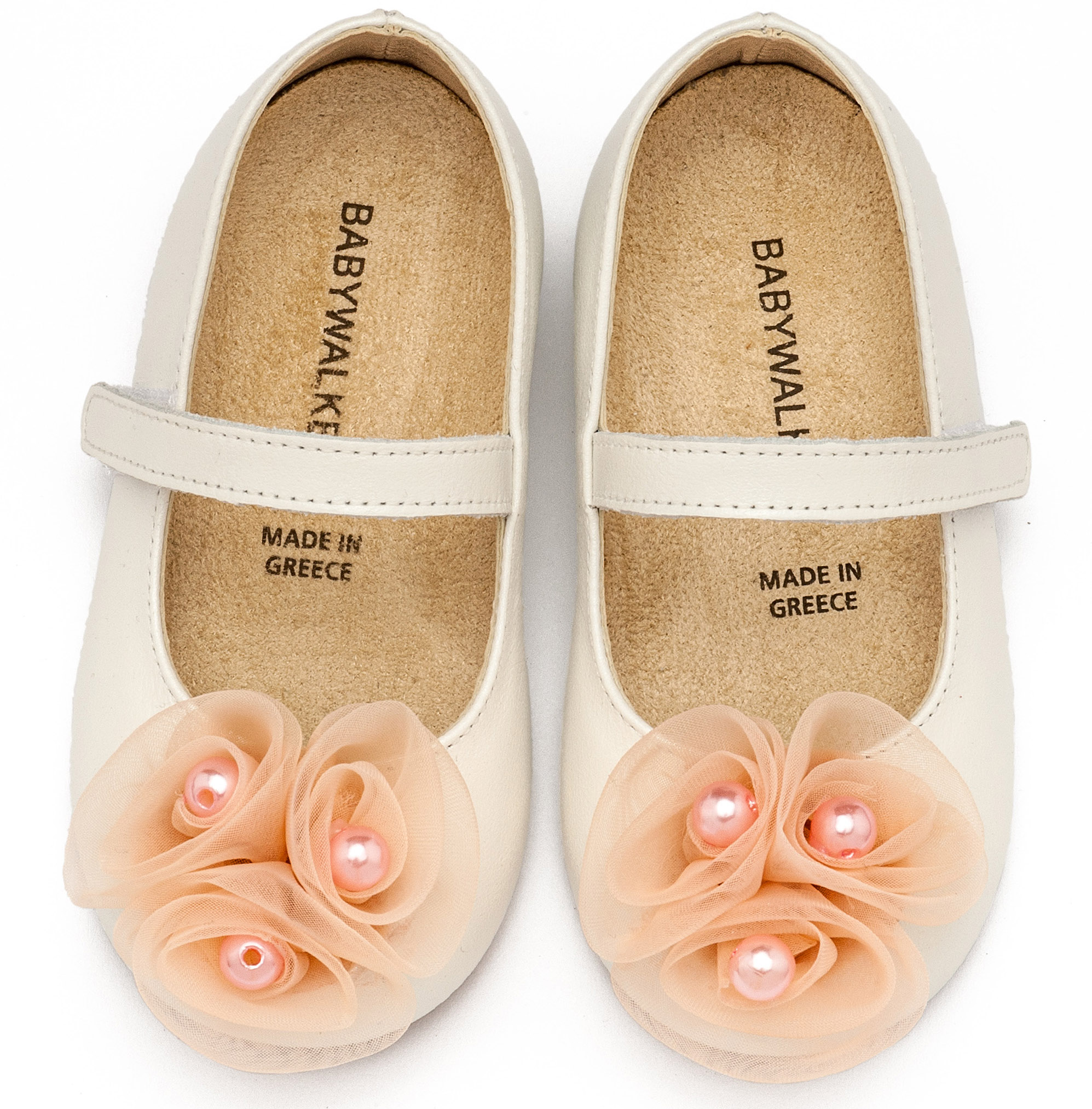 BABYWALKER - Γοβάκι Μονή Μπαρέτα Χρατς με Διακοσμητικό Οργάντζας και Πέρλες