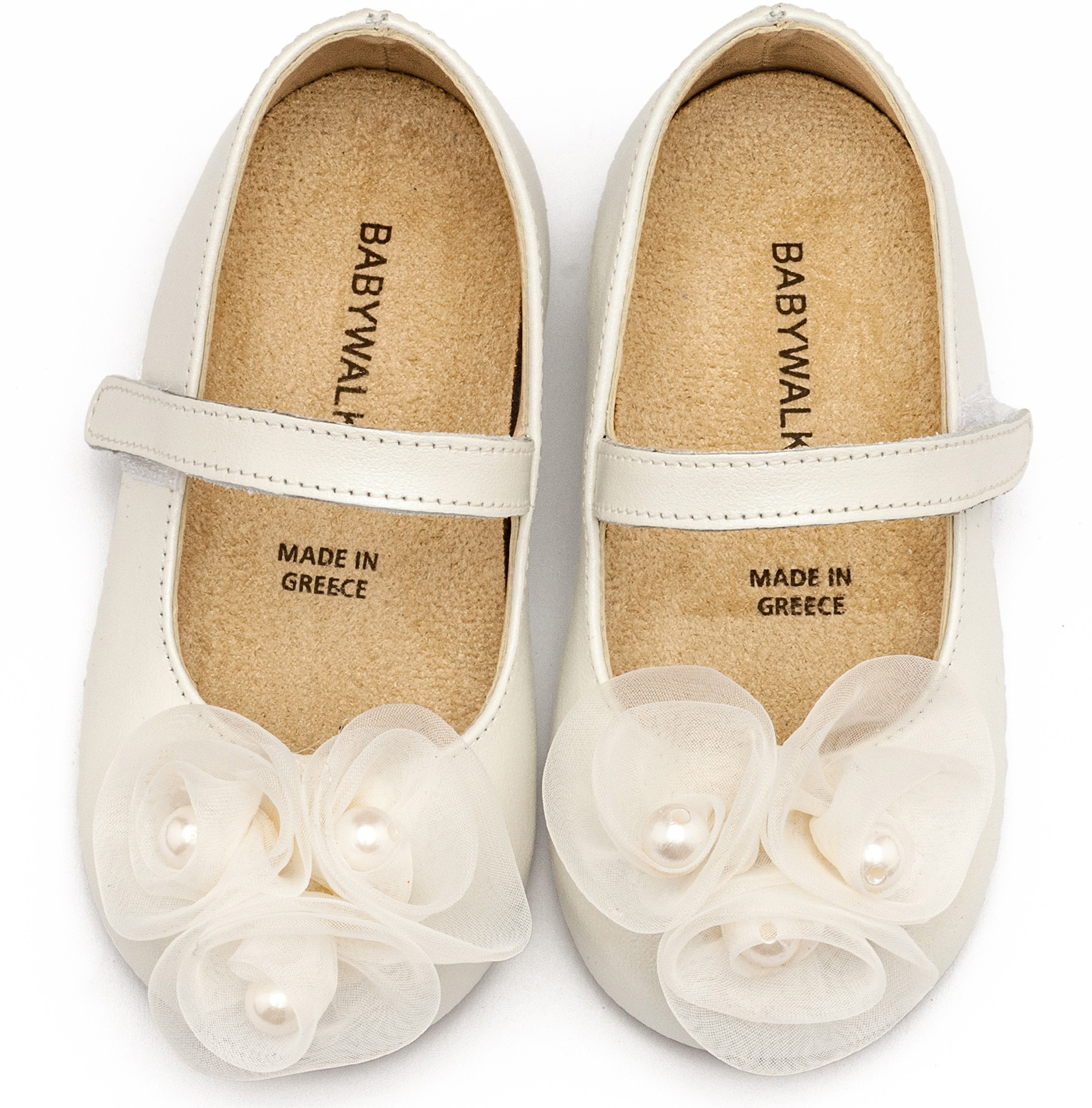 BABYWALKER - Γοβάκι Μονή Μπαρέτα Χρατς με Διακοσμητικό Οργάντζας και Πέρλες