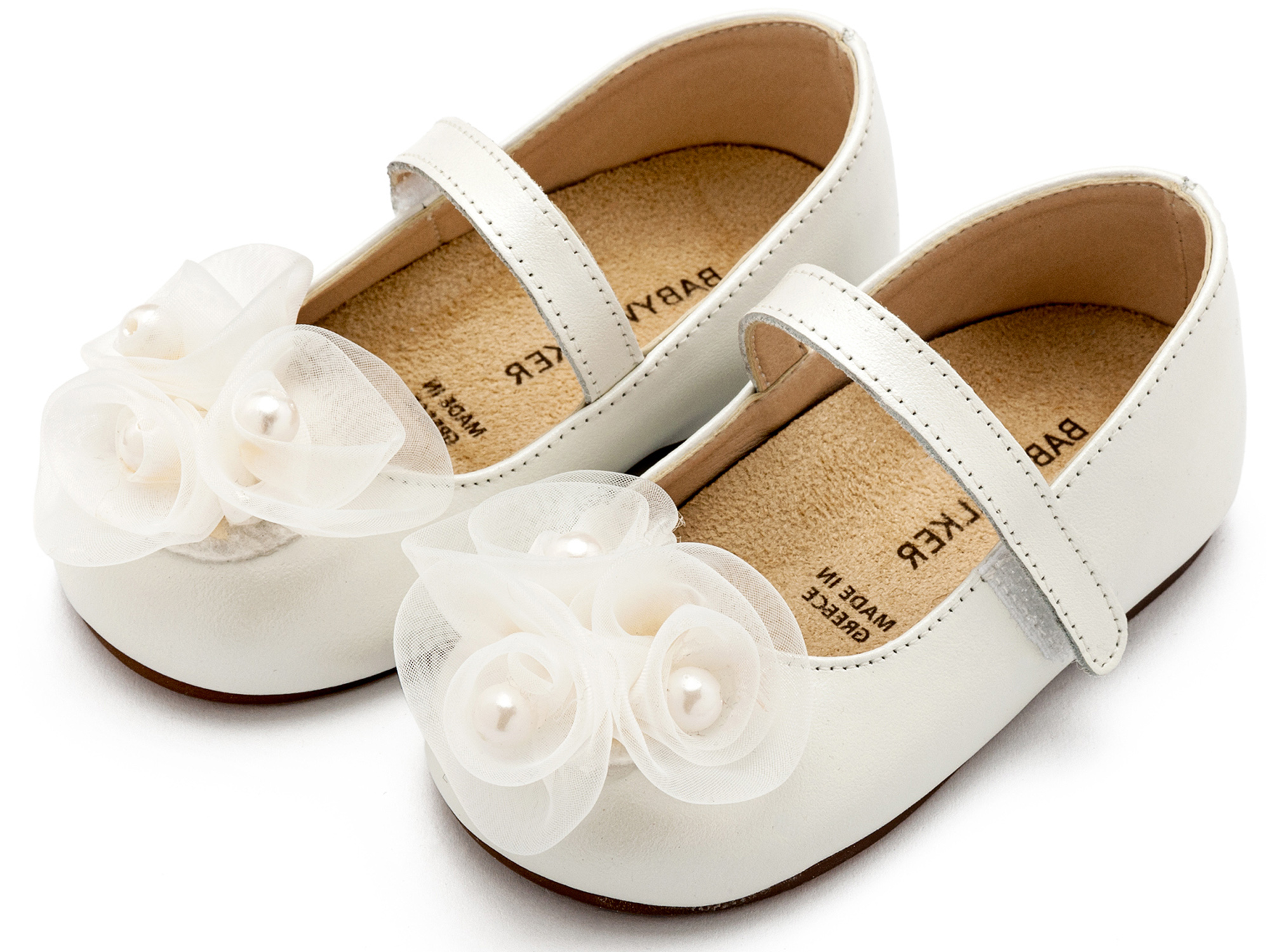 BABYWALKER - Γοβάκι Μονή Μπαρέτα Χρατς με Διακοσμητικό Οργάντζας και Πέρλες