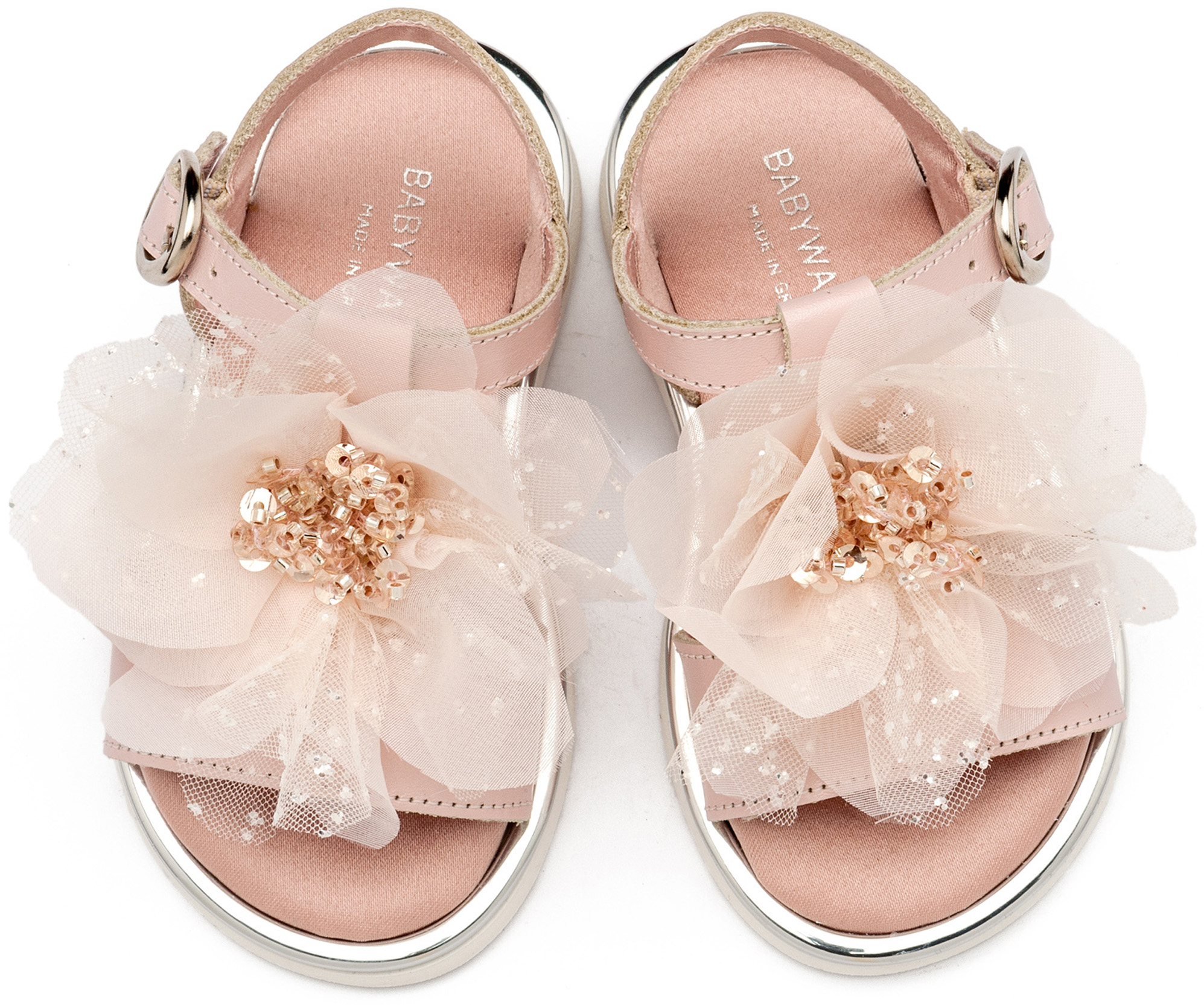 BABYWALKER - Πέδιλο με Χειροποίητο Λουλούδι από Τούλι