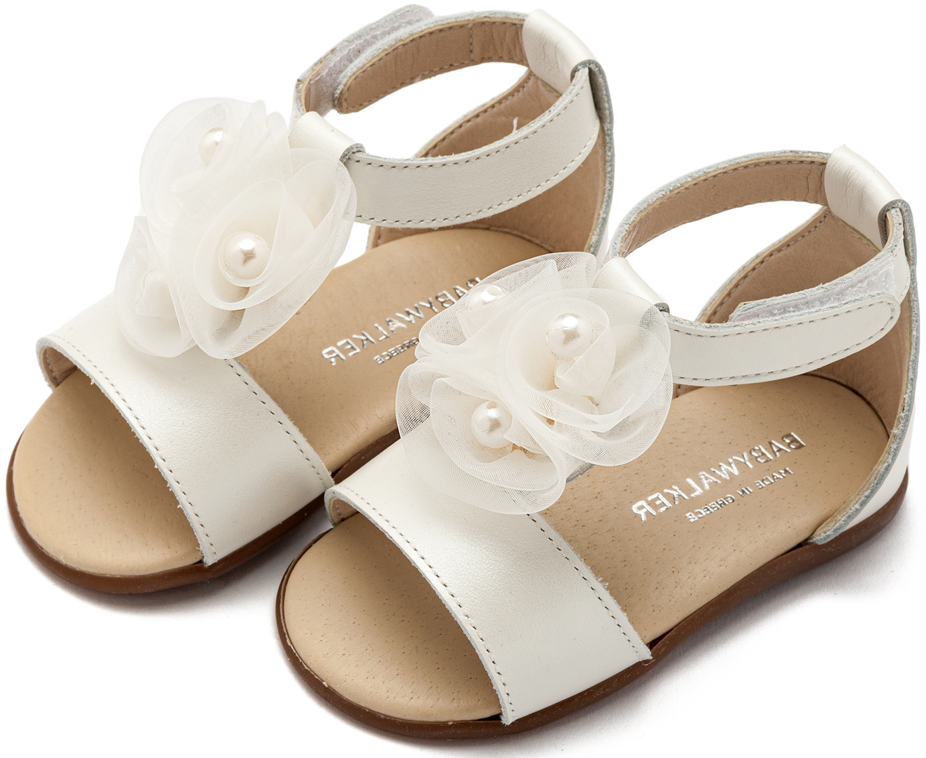 BABYWALKER - Πέδιλο Διακοσμημένο με Λουλούδια και Πέρλες