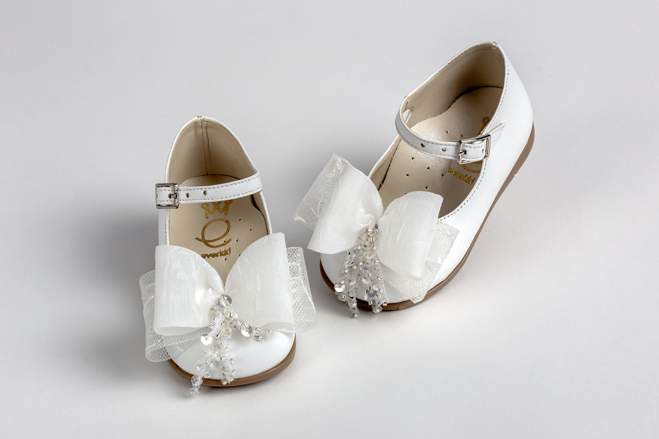 EVERKID - Δερμάτινα βαπτιστικά παπούτσια