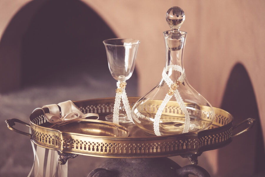 Δίσκος-Καράφα-Ποτήρι Με Διακόσμηση