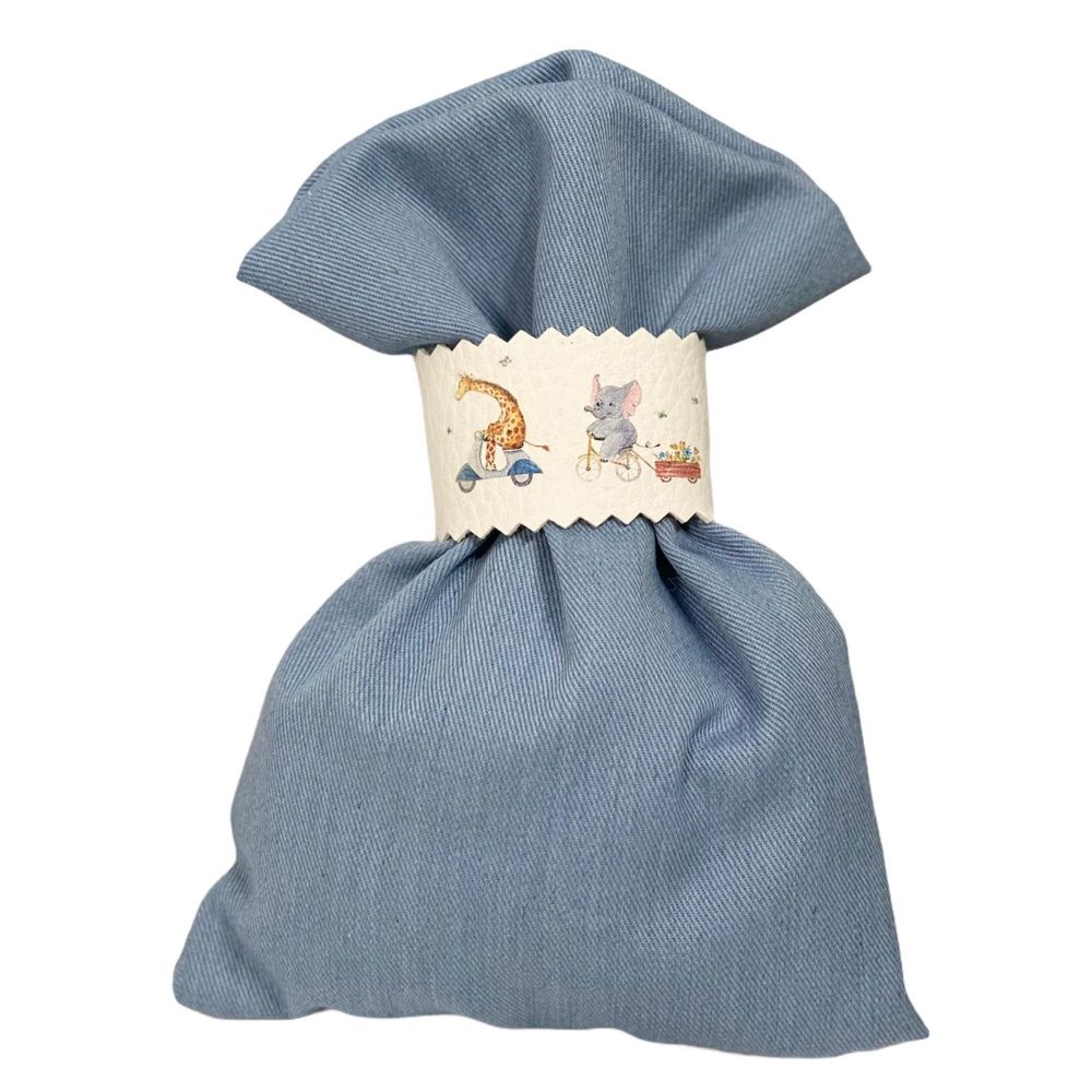 Δερμάτινο δέσιμο μπομπονιέρας με εκτύπωση