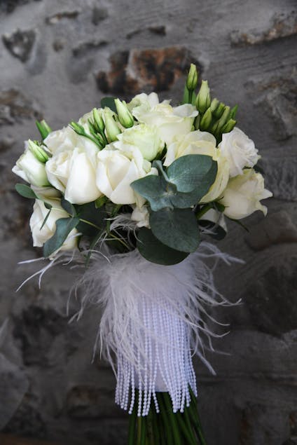 ATHENA CREATIONS - White Bouquet Νυφικό Μπουκέτο