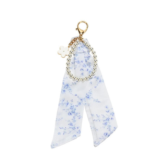 Charm με μαντιλάκι και πέρλες blue toile