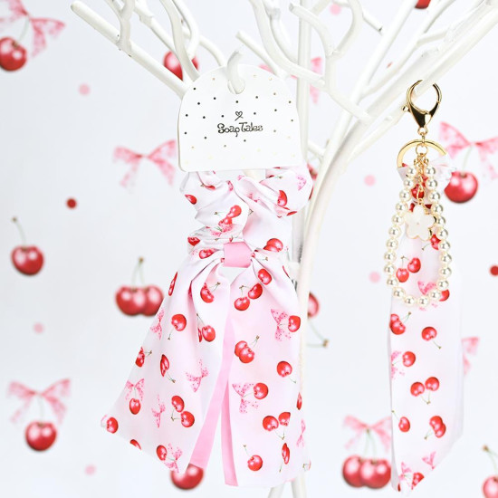 SOAP TALES - Scrunchie με μαντίλι cherry bloom