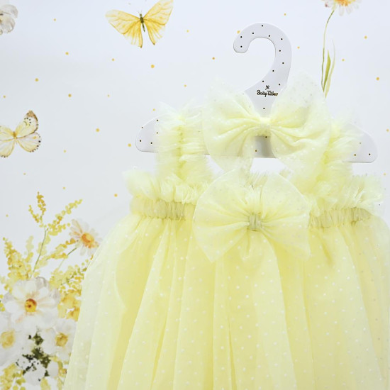 SOAP TALES - Φορεματάκι πουά λεμονί