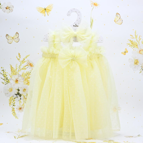 SOAP TALES - Φορεματάκι πουά λεμονί