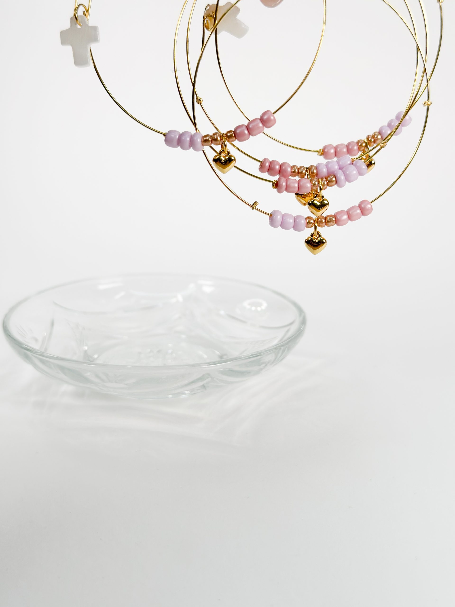 CELFIE CO - Μαρτυρικό βραχιόλι memory με λιλά, μπρονζέ και ροζ μιγιούκι