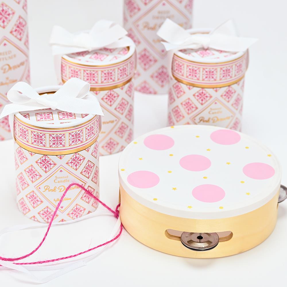 SOAP TALES - Ξύλινο ντέφι ροζ πουά