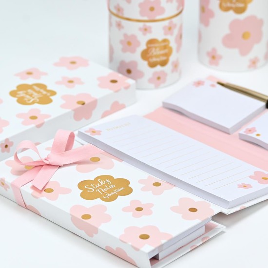 SOAP TALES - Σημειωματάριο με post it και στυλό pink bloom