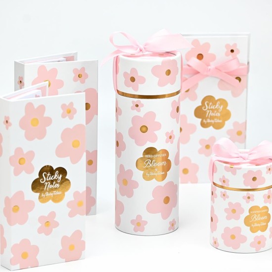 SOAP TALES - Σημειωματάριο με post it και στυλό pink bloom