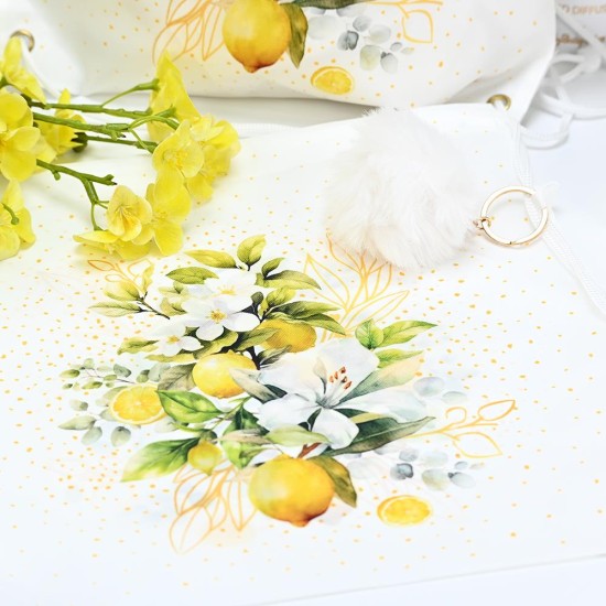 SOAP TALES - Σακίδιο πλάτης λεμόνια με λουλούδια μαζί με μπρελόκ