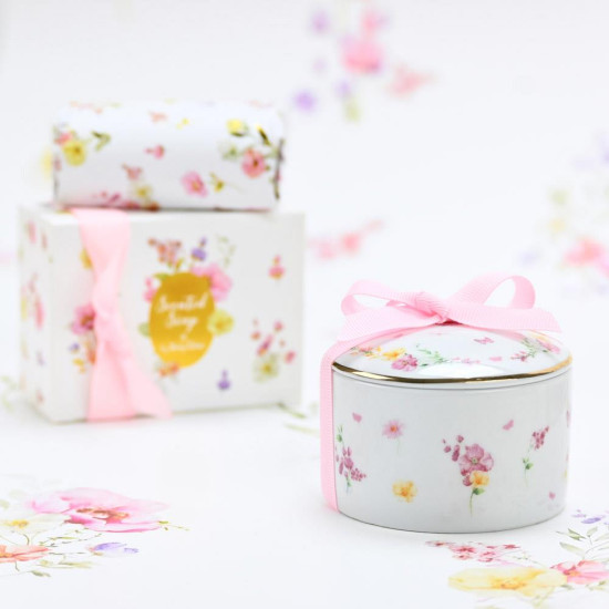 SOAP TALES - Μπιζουτιέρα από πορσελάνη pink fleur