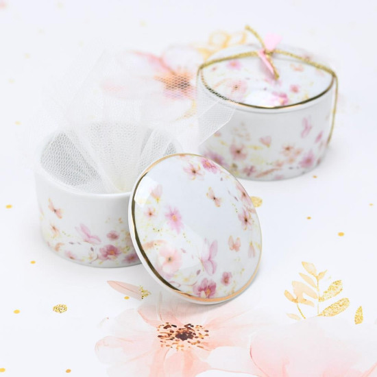 SOAP TALES - Μπιζουτιέρα από πορσελάνη pink blossom