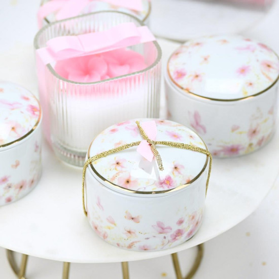 SOAP TALES - Μπιζουτιέρα από πορσελάνη pink blossom