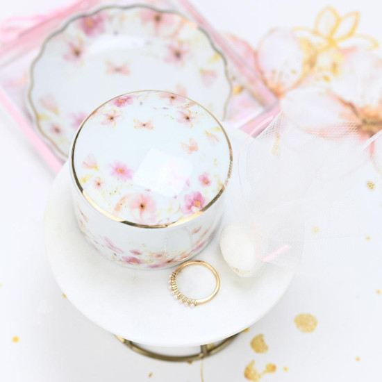 SOAP TALES - Μπιζουτιέρα από πορσελάνη pink blossom