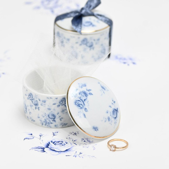 SOAP TALES - Μπιζουτιέρα από πορσελάνη blue flowers