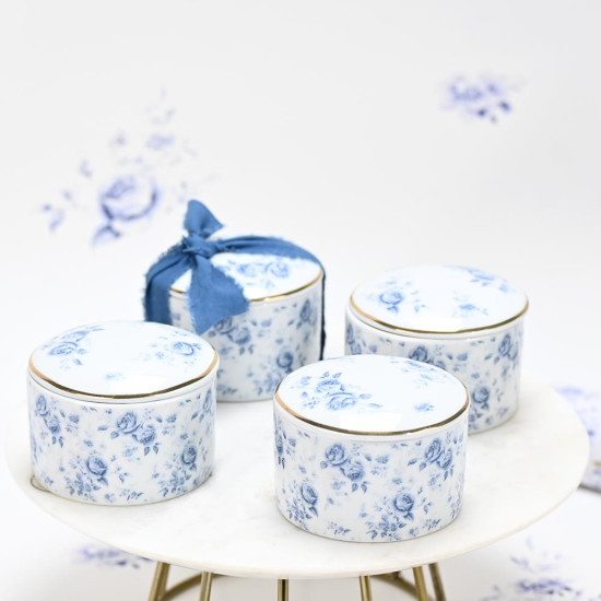 SOAP TALES - Μπιζουτιέρα από πορσελάνη blue flowers