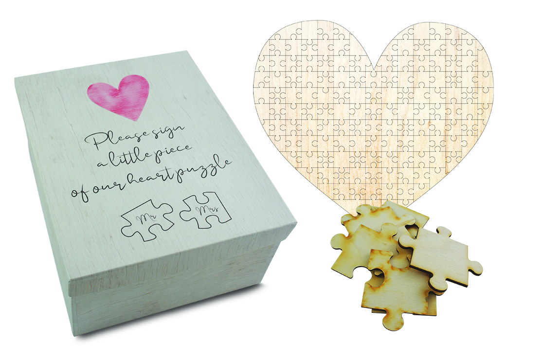 Puzzle Ξύλινο Καρδιά Τυπωμένο 48x43 141 Κομμάτια Με Κουτί