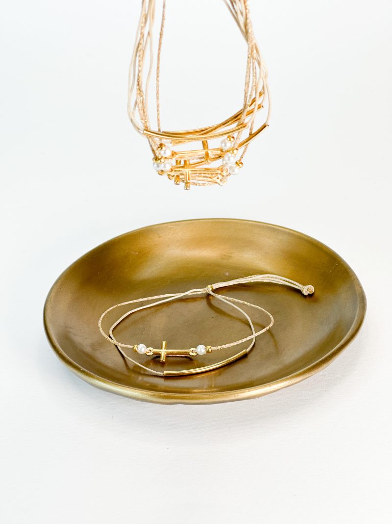 S61 Μαρτυρικό Βραχιολάκι Διπλό Με Χρυσές Αποχρώσεις 