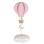 Μπομπονιέρα Βάπτισης Αερόστατο Ροζ σε Βότσαλο
