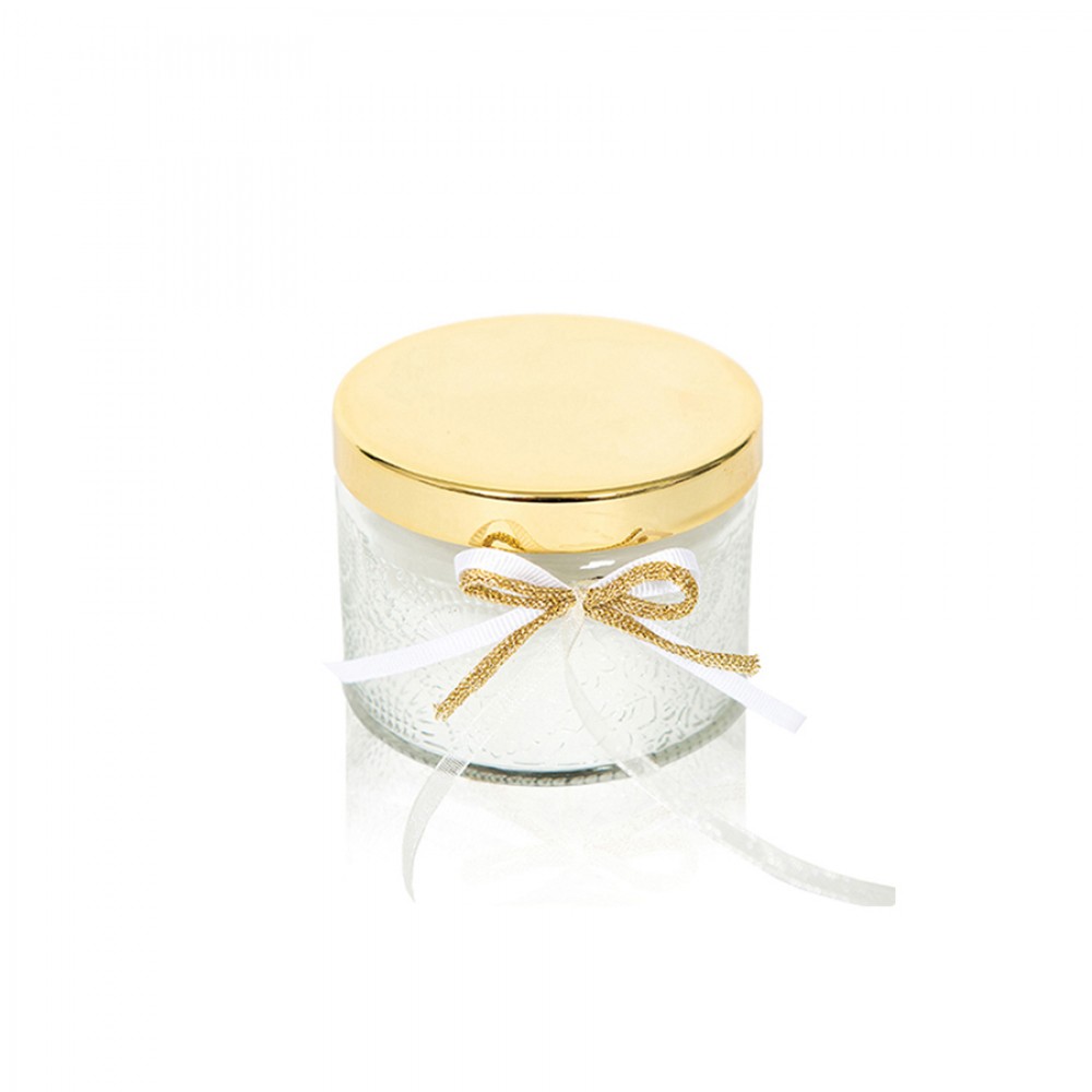 Κερί Jasmine σε φοντανιέρα με χρυσό καπάκι