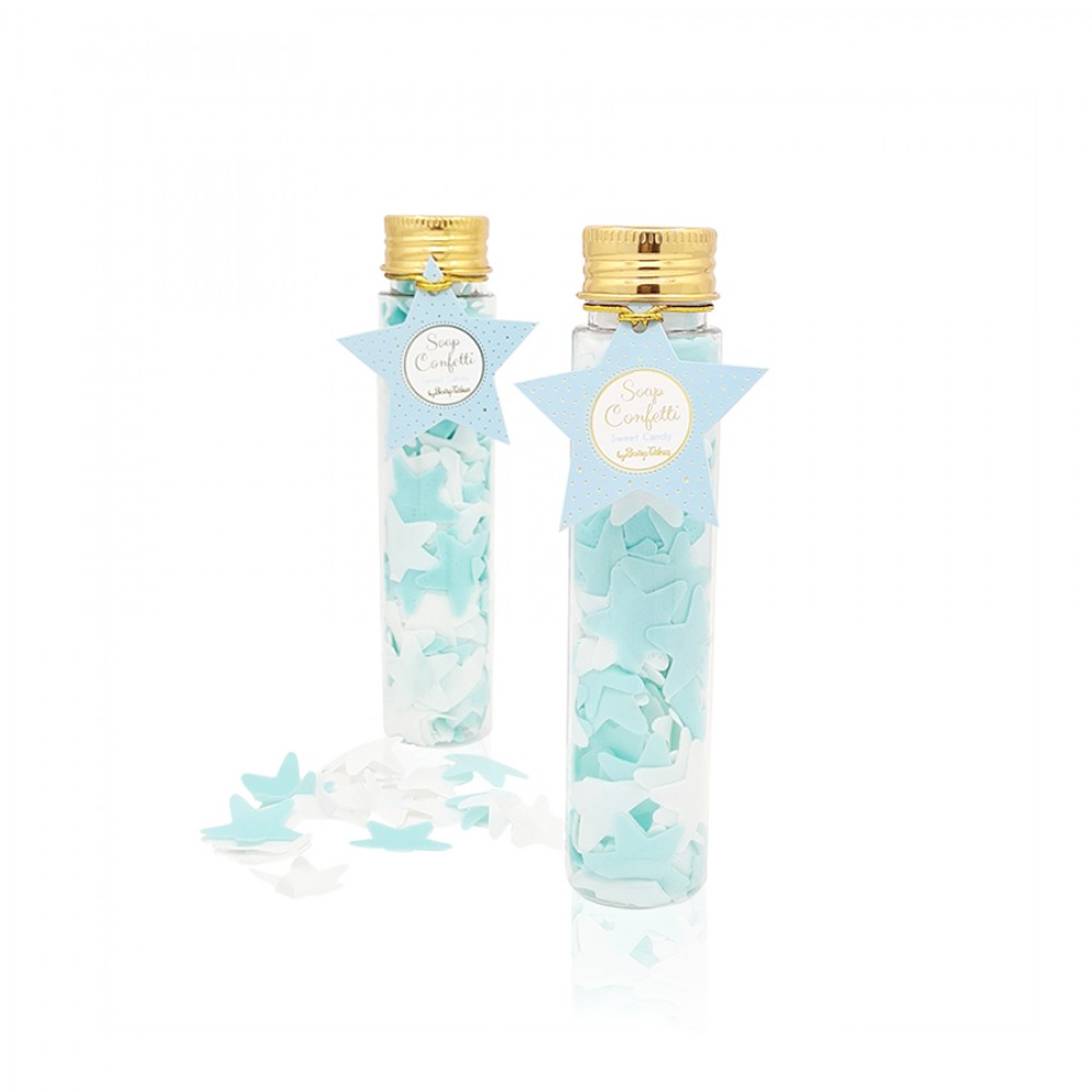 Σαπούνι Confetti Αστεράκια Σιελ Λευκά