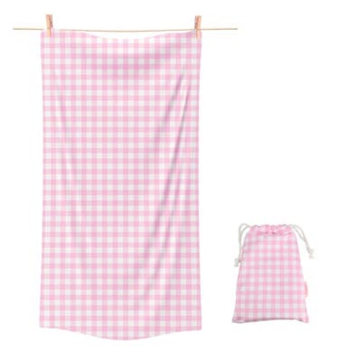 Πετσέτα θαλάσσης ροζ καρό