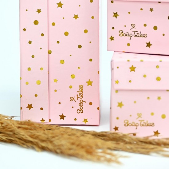 SOAP TALES - Βαλιτσάκι ροζ χρυσό με αστεράκια και πουά