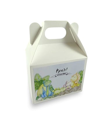 Lunch Box Λευκό Μικρό Με Αυτοκόλλητο 9x6x7
