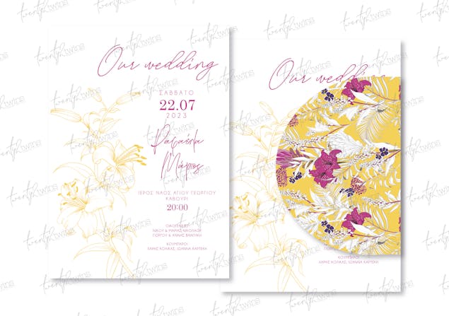 TWENTY 2 TWINS - Προσκλητήριο Γάμου ''Floral Wedding''