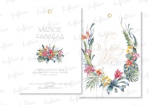 Προσκλητήριο Γάμου ''Tropical Flowers''
