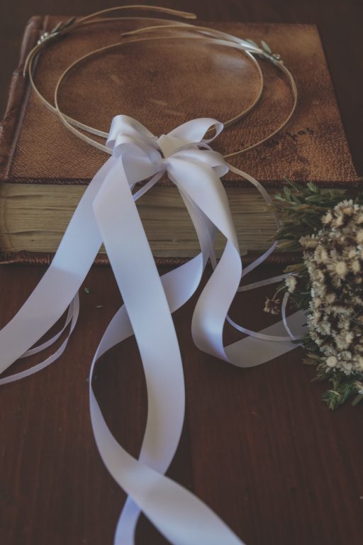 VELISSARIA - Στέφανα γάμου επάργυρα με φύλλα πορσελάνης