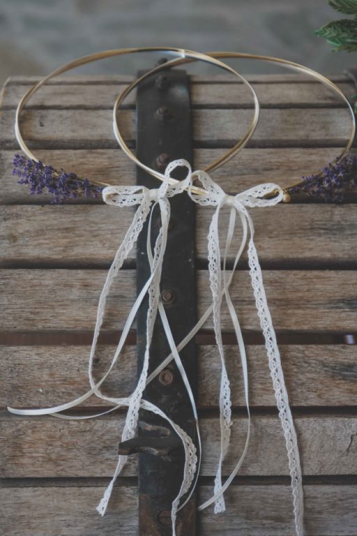 VELISSARIA - Στέφανα με διπλή ασημένια βέργα και λεβάντα