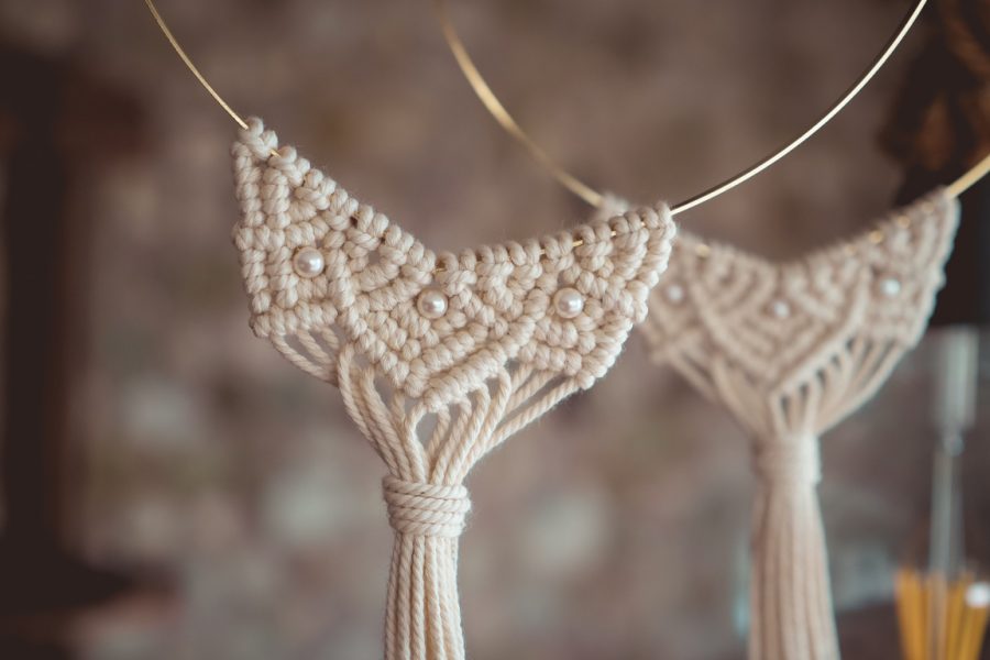 VELISSARIA - Στέφανα γάμου επίχρυσα με boho διακόσμηση