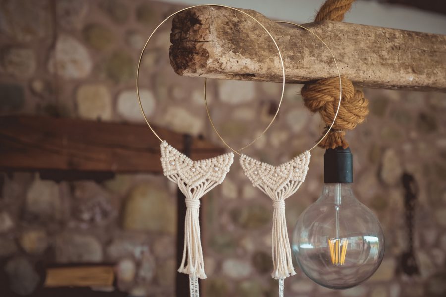 VELISSARIA - Στέφανα γάμου επίχρυσα με boho διακόσμηση