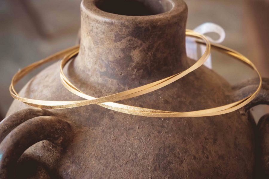 VELISSARIA - Στέφανα επίχρυσα με διακόσμηση στο πίσω μέρος