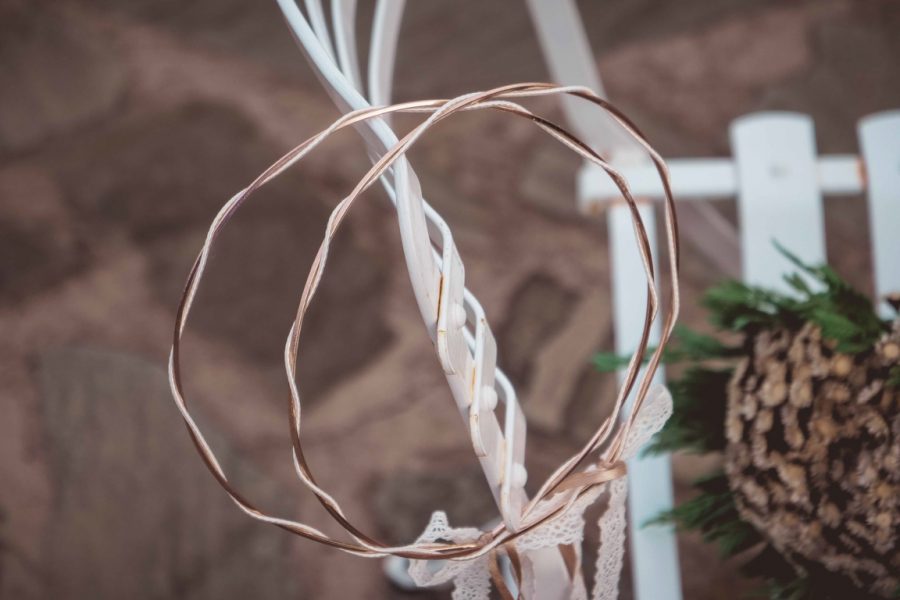 Ροζ χρυσό στέφανα πλεγμένα με μεταξωτό σχοινί