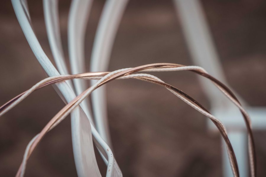 VELISSARIA - Ροζ χρυσό στέφανα πλεγμένα με μεταξωτό σχοινί