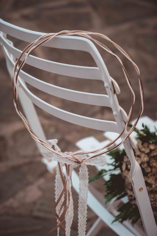 VELISSARIA - Ροζ χρυσό στέφανα πλεγμένα με μεταξωτό σχοινί