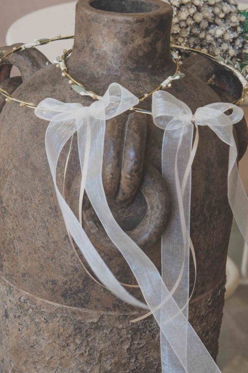 VELISSARIA - 02. Στέφανα με παλαιωμένο μπρούτζο και φύλλα πορσελάνης