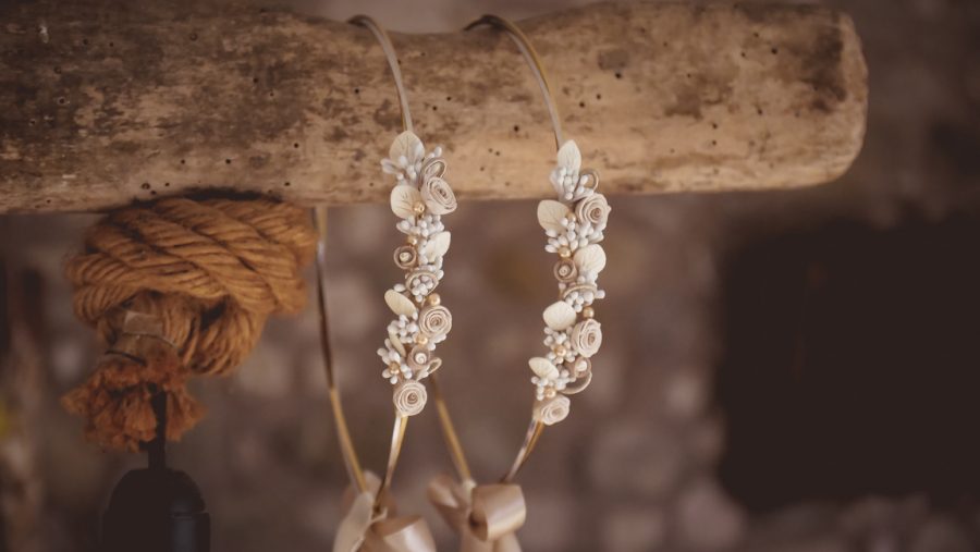 VELISSARIA - Στέφανα με πορσελάνη σε επάργυρη-επίχρυση βέργα