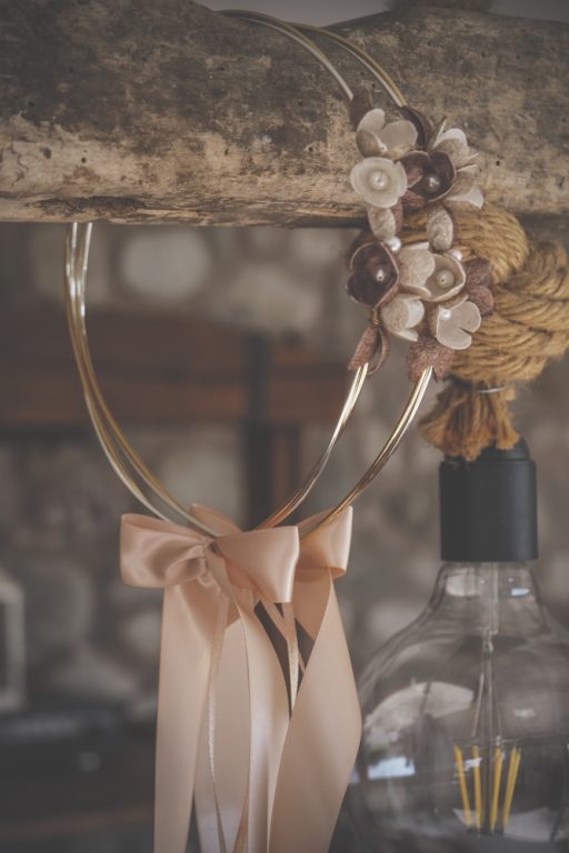 VELISSARIA - Στέφανα γάμου με διπλή επάργυρη-επίχρυση βέργα και μεταξωτά λουλούδια