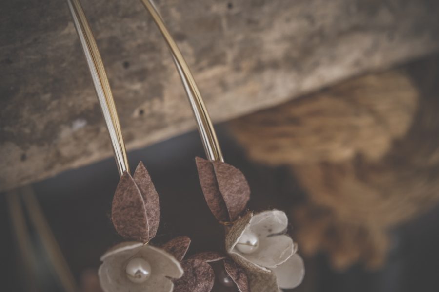 VELISSARIA - Στέφανα γάμου με διπλή επάργυρη-επίχρυση βέργα και μεταξωτά λουλούδια