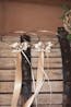 VELISSARIA - Στέφανα γάμου με διπλή λευκόχρυση-επίχρυση βέργα και μεταξωτά λουλούδια