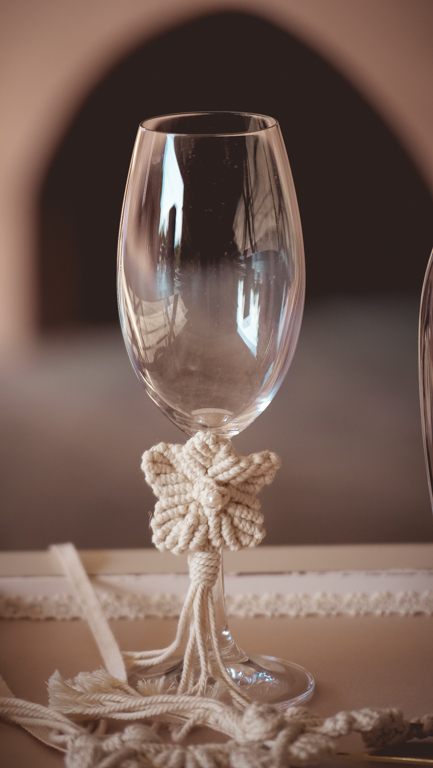 VELISSARIA - Δίσκος-καράφα-ποτήρι με διακόσμηση μακραμέ