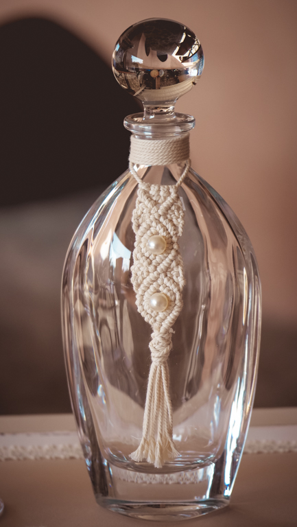 VELISSARIA - Δίσκος-καράφα-ποτήρι με διακόσμηση μακραμέ