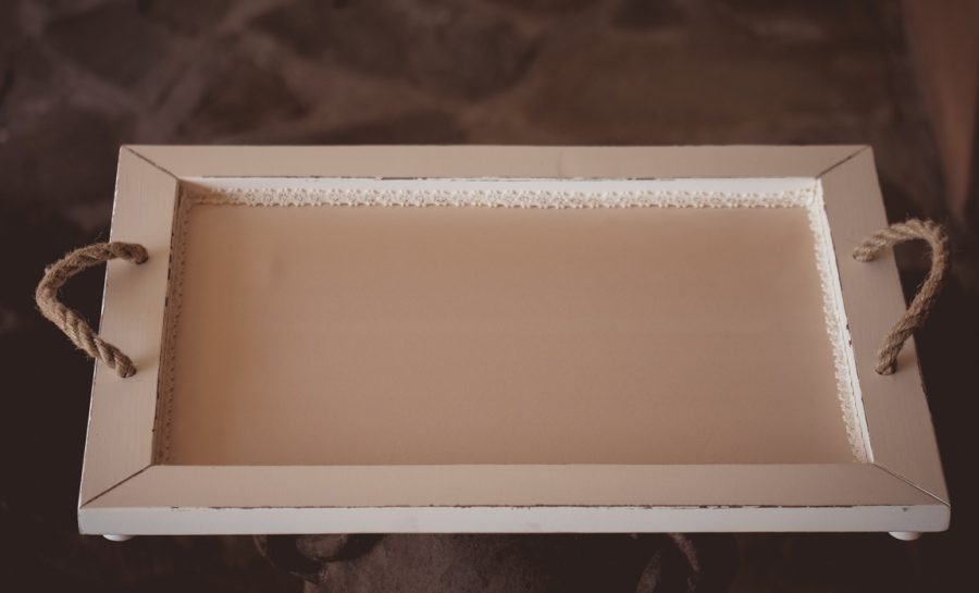 VELISSARIA - Δίσκος-καράφα-ποτήρι με διακόσμηση μακραμέ